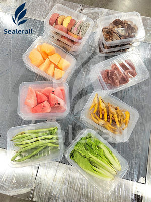 comprar Máquina de sellado de envases MAP para carne fresca Máquina automática de sellado de bandejas Fabricación en línea